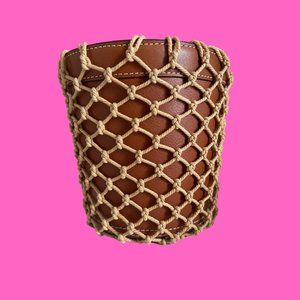 STAUD Moreau Leather Bucket Bag in Brown